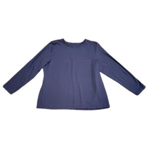 D‎ & Co Essentials Women's charcoal grey jersey long sleeve shirt size Large